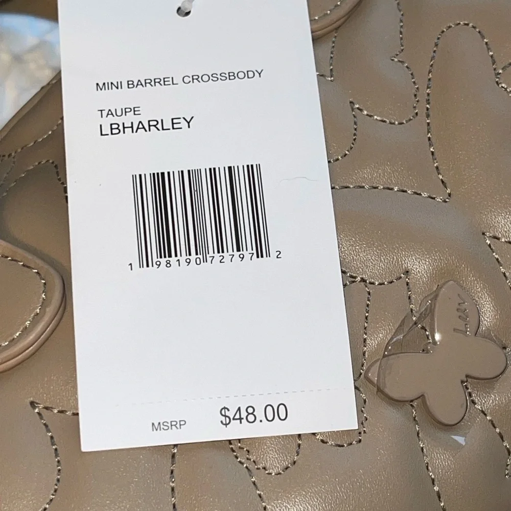 LUV BETSEY By BETSEY Harley Mini Barrel Crossbody In Taupe - Picture 10 of 14